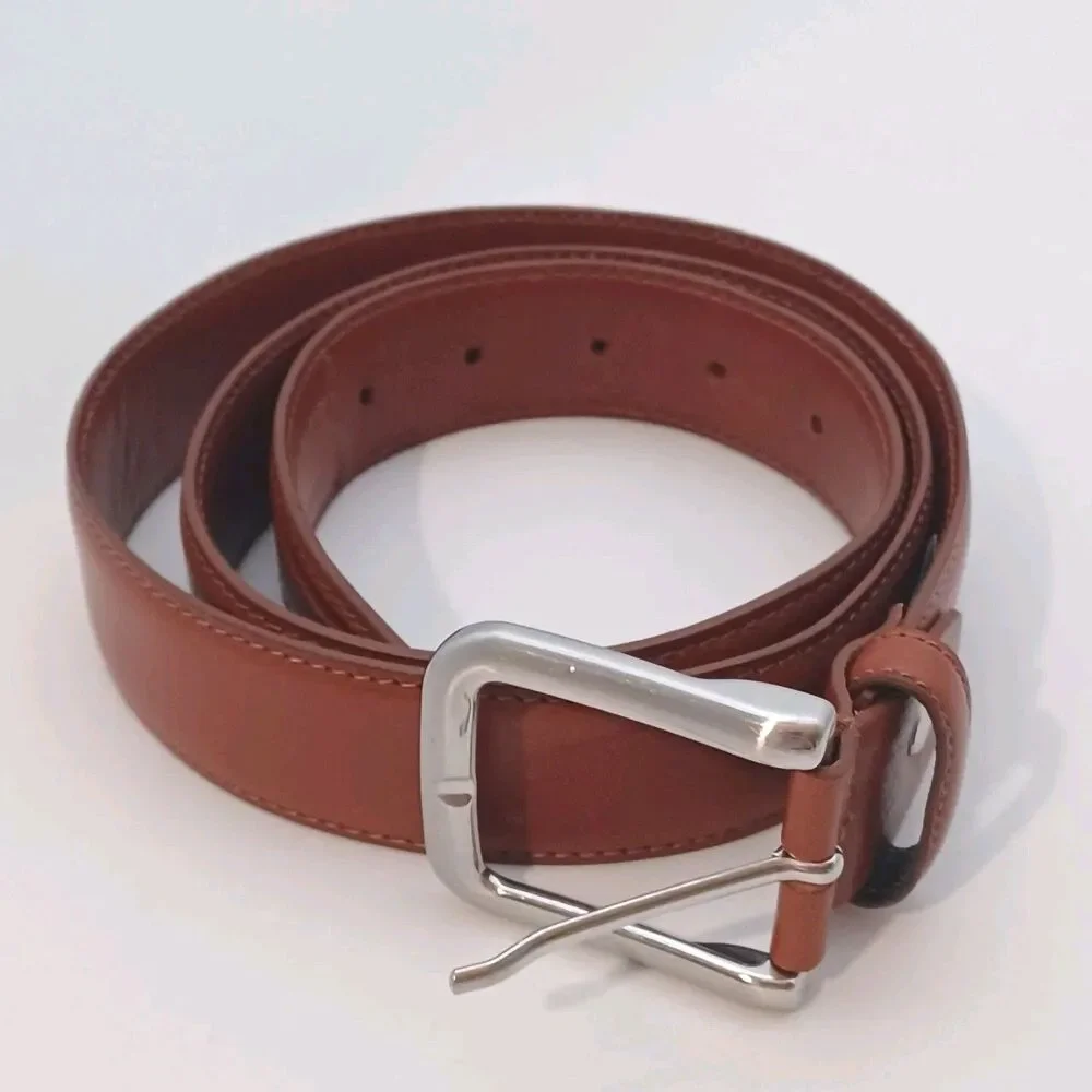 OfficinArtigiana Men’s Italian Leather Brown  Belt Sz 38 Genuine Leather